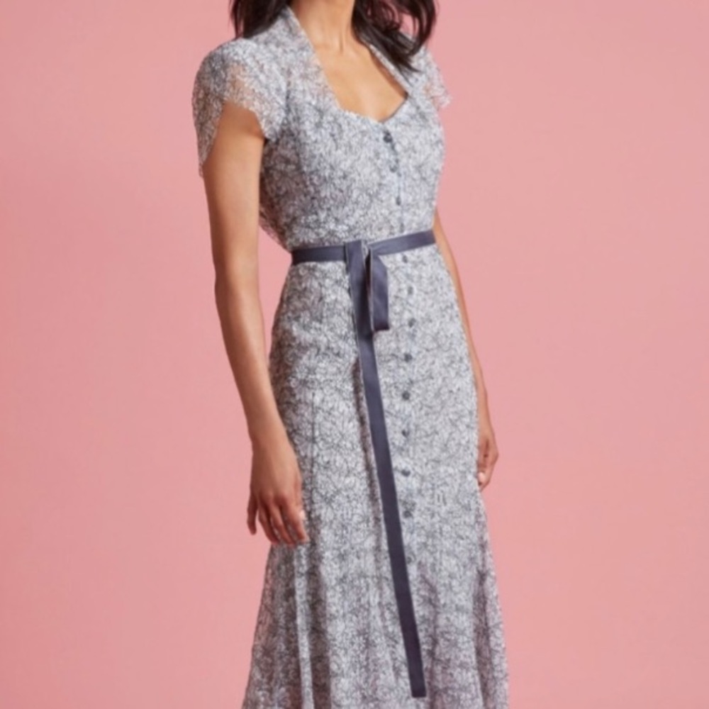 Byron Lars Chantilly Lace Mermaid Dress